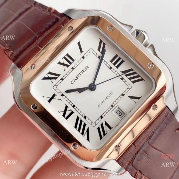 Swiss Grade Copy Cartier Santos HBBv6 Automatic Watch Two Tone Rose Gold Swiss Grade Copy Cartier Santos HBBv6 Automatic Watch Two Tone Rose Gold