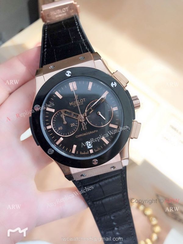 Replica Hublot Classic Fusion Chrono Watches Gray Dial Rose Gold Replica Hublot Classic Fusion Chrono Watches Gray Dial Rose Gold