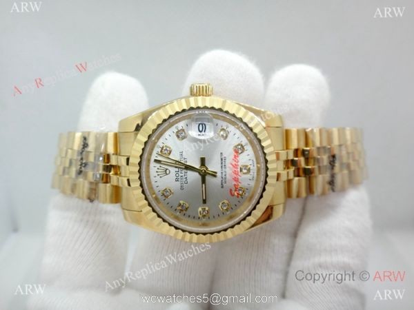 Clone Rolex Datejust Silver Dial Jubilee Watch Yellow Gold 31mm Clone Rolex Datejust Silver Dial Jubilee Watch Yellow Gold 31mm