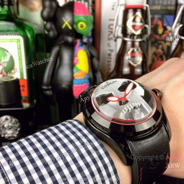 New Replica Corum Bubble Skull Tourbillon Watch Black Blue New Replica Corum Bubble Skull Tourbillon Watch Black Blue