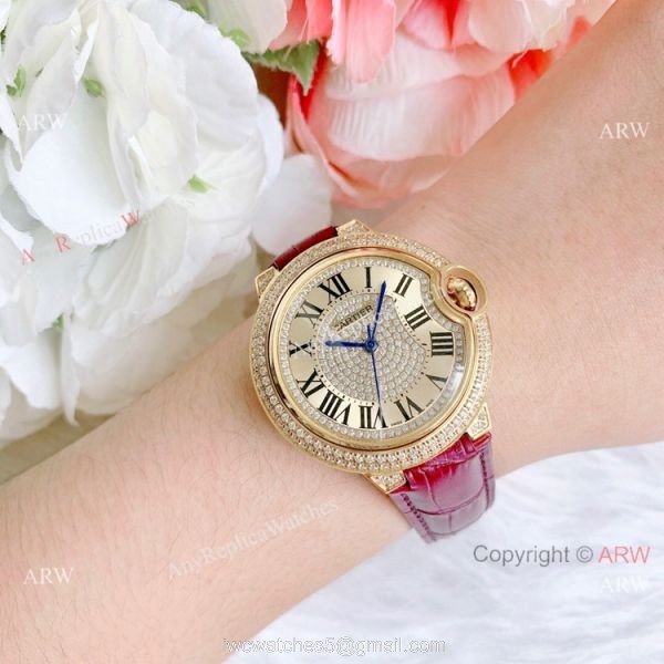Best Quality Copy Cartier Ballon Bleu De Quartz Watch Yellow Gold Diamond Best Quality Copy Cartier Ballon Bleu De Quartz Watch Yellow Gold Diamond