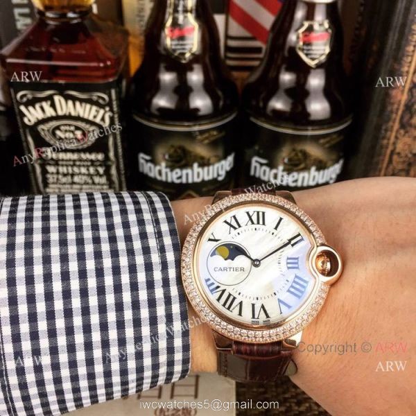 AAA Quality Cartier Ballon Bleu de Moon phase Diamond Copy watch AAA Quality Cartier Ballon Bleu de Moon phase Diamond Copy watch