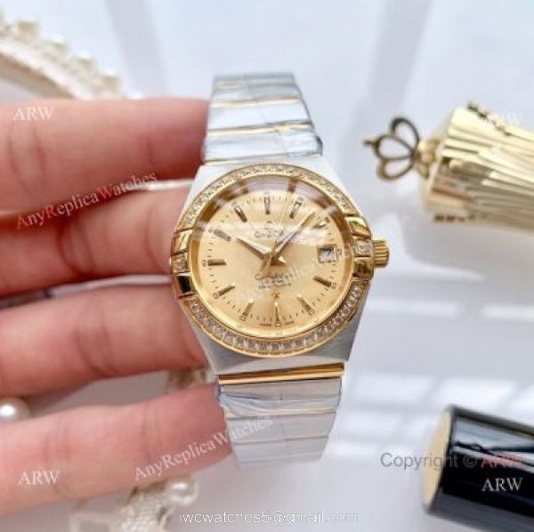Women Omega Double Eagle 2-Tone Rose Gold Diamond Watch High Quality Replica Watches China Women Omega Double Eagle 2-Tone Rose Gold Diamond Watch High Quality Replica Watches China
