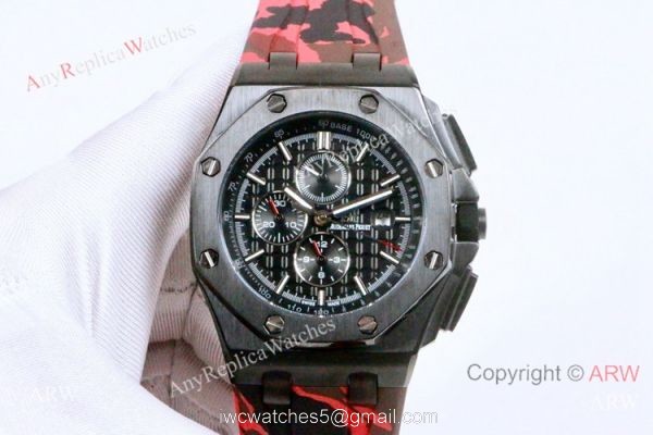 Clone Audemars Piguet Royal Oak Offshore 45mm Watches Brown Face Camouflage strap Clone Audemars Piguet Royal Oak Offshore 45mm Watches Brown Face Camouflage strap