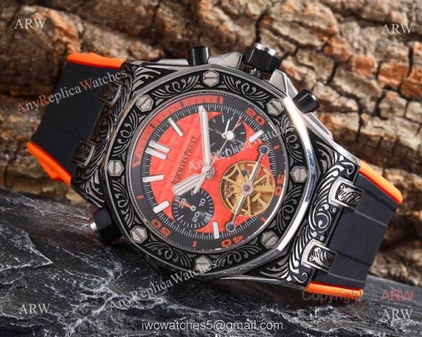 Best Copy Audemars Piguet Royal Oak Offshore Tourbillon Tattoo Watches Orange Rubber Strap Best Copy Audemars Piguet Royal Oak Offshore Tourbillon Tattoo Watches Orange Rubber Strap