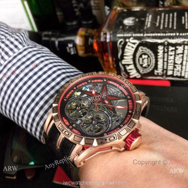 Best Replica Roger Dubuis Excalibur Double Tourbillon Watch Rose Gold Skeleton Face Best Replica Roger Dubuis Excalibur Double Tourbillon Watch Rose Gold Skeleton Face