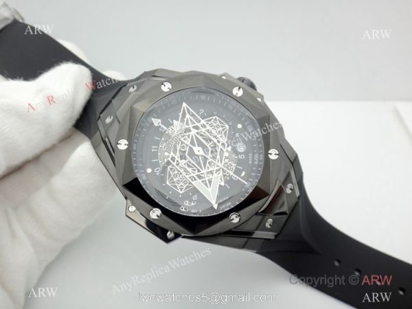 Replica Hublot Big Bang SANG BLEU II All Black Watch 45mm Replica Hublot Big Bang SANG BLEU II All Black Watch 45mm