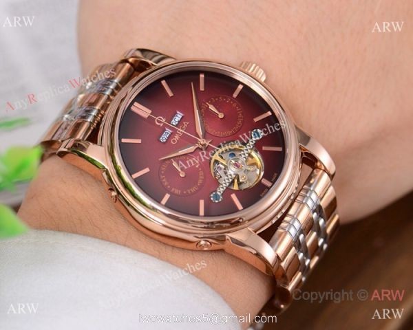 Copy Omega Tourbillon Grand Complications Watches Rose Gold Red Dial Copy Omega Tourbillon Grand Complications Watches Rose Gold Red Dial