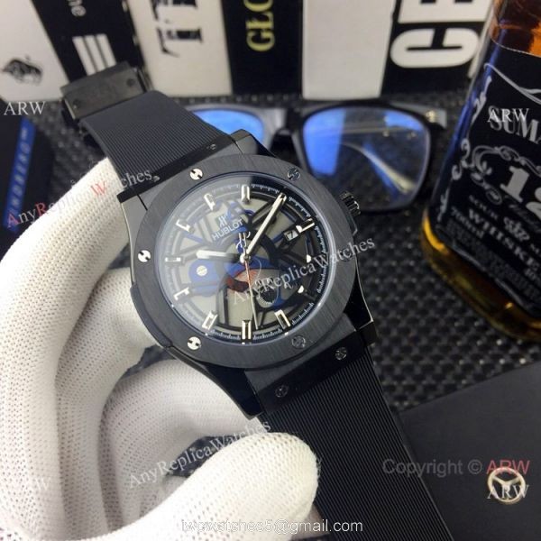 Hublot Classic Fusion Skeleton Copy Watches All Black Hublot Classic Fusion Skeleton Copy Watches All Black