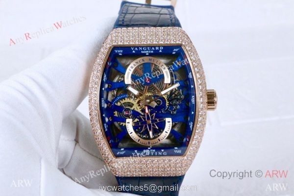 Clone Franck Muller Vanguard Yachting Anchor Skeleton Diamond Watch ARW Watches Clone Franck Muller Vanguard Yachting Anchor Skeleton Diamond Watch ARW Watches