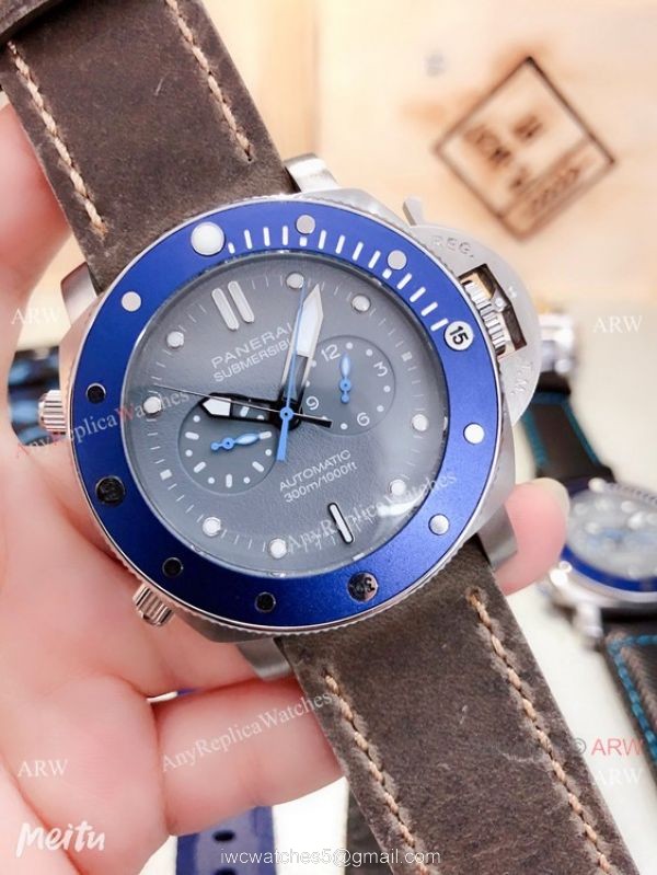 2019 New Panerai Submersible Chrono Guillaume Nery Edition Watch SS Blue Bezel 2019 New Panerai Submersible Chrono Guillaume Nery Edition Watch SS Blue Bezel