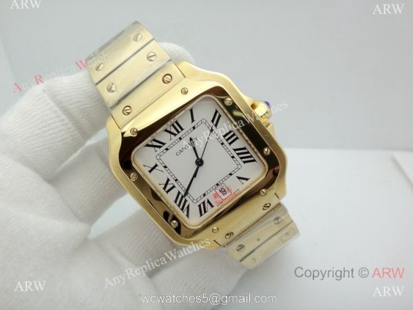New Replica Cartier Santos de All Gold Watch 39mm or 35mm New Replica Cartier Santos de All Gold Watch 39mm or 35mm