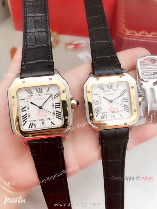 2019 Replica Cartier Santos de Lovers Watch Blue Leather Strap 2019 Replica Cartier Santos de Lovers Watch Blue Leather Strap