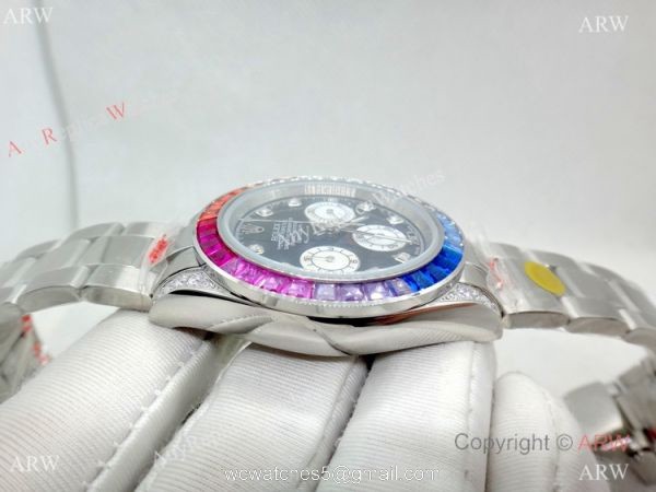 Rolex Daytona Rainbow Replica Watch Stainless Steel Chronograph 40mm Rolex Daytona Rainbow Replica Watch Stainless Steel Chronograph 40mm