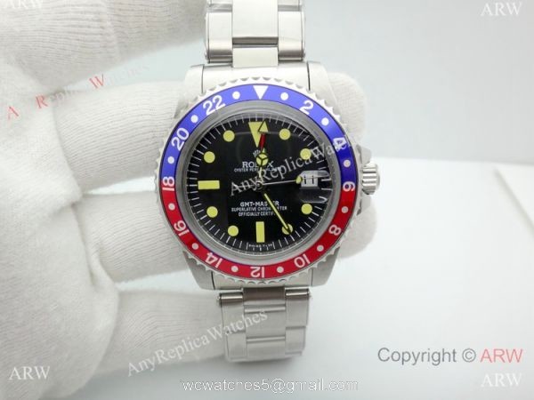 Classic Model Clone Rolex GMT Master II 40mm Watch Blue&038;Black Bezel Brown Hands Classic Model Clone Rolex GMT Master II 40mm Watch Blue&038;Black Bezel Brown Hands