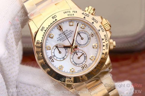 1:1 Best Copy Rolex Daytona Yellow Gold Diamond Marker 4130 JH Factory Watch 1:1 Best Copy Rolex Daytona Yellow Gold Diamond Marker 4130 JH Factory Watch