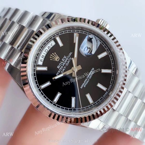 NEW Upgraded Rolex Day Date 2 Black Dial Ss Presidential Watch Swiss 3255 V3 Version NEW Upgraded Rolex Day Date 2 Black Dial Ss Presidential Watch Swiss 3255 V3 Version