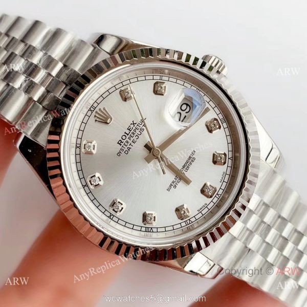 Noob Factory Watch Rolex DateJust II Silver Diamonds Face Swiss 3235 V3 Version Noob Factory Watch Rolex DateJust II Silver Diamonds Face Swiss 3235 V3 Version