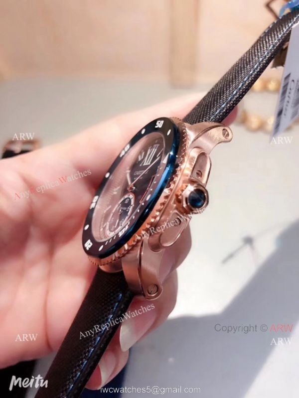 Copy Cartier Calibre De Diver Rose Gold Black Face Watches Copy Cartier Calibre De Diver Rose Gold Black Face Watches
