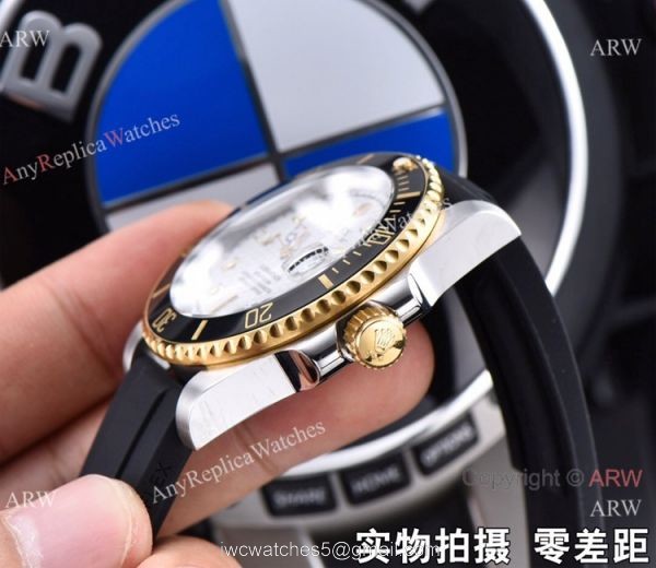 Rolex Submariner Clone Two Tone Black Rubber Strap Watch 41mm Rolex Submariner Clone Two Tone Black Rubber Strap Watch 41mm