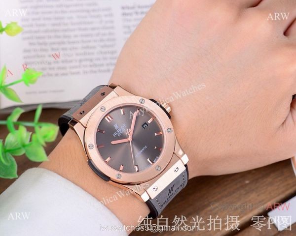Copy Hublot Classic Fusion 42mm Watch Blue Face Rose Gold Copy Hublot Classic Fusion 42mm Watch Blue Face Rose Gold