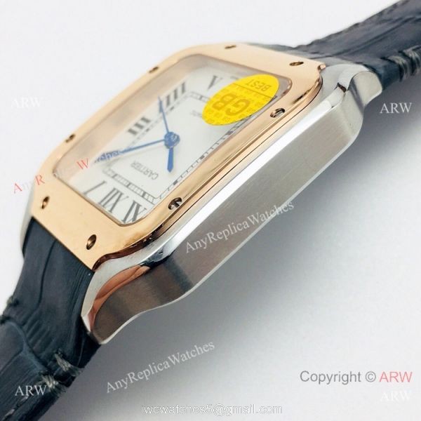 (GB) Swiss Replica Cartier Santos de Watch Two Tone Rose Gold White Dial (GB) Swiss Replica Cartier Santos de Watch Two Tone Rose Gold White Dial