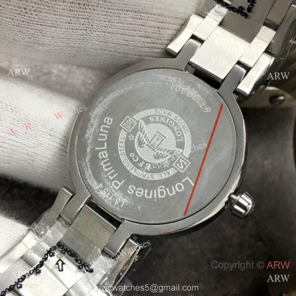 Swiss Replica Longines PrimaLuna Moonphase Lady Watch Stainless Steel Sapphire Glass Swiss Replica Longines PrimaLuna Moonphase Lady Watch Stainless Steel Sapphire Glass