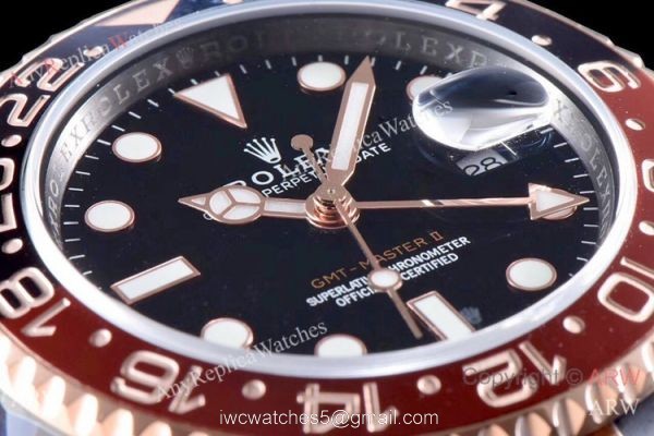 KS Factory Rolex GMT Master II Swiss ETA Root-Beer Two Tone Rose Gold PVD Watch KS Factory Rolex GMT Master II Swiss ETA Root-Beer Two Tone Rose Gold PVD Watch