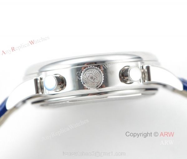 Swiss 7750 IWC Schaffhausen Portuguese Replica Watch SS Blue Leather Strap Swiss 7750 IWC Schaffhausen Portuguese Replica Watch SS Blue Leather Strap
