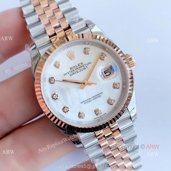 EW factory SWISS 3235 2 Tone Rose Gold Rolex Datejust 36mm Watch EW factory SWISS 3235 2 Tone Rose Gold Rolex Datejust 36mm Watch