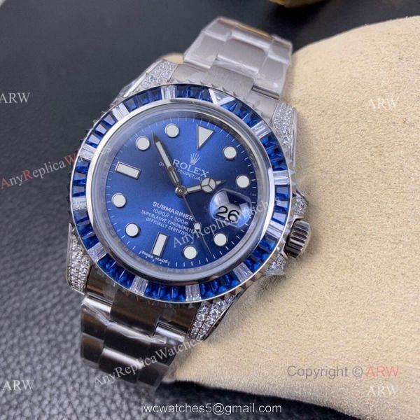 KS Factory Swiss Replica Rolex Submariner Blue Dial Diamond Bezel Mens Watch KS Factory Swiss Replica Rolex Submariner Blue Dial Diamond Bezel Mens Watch