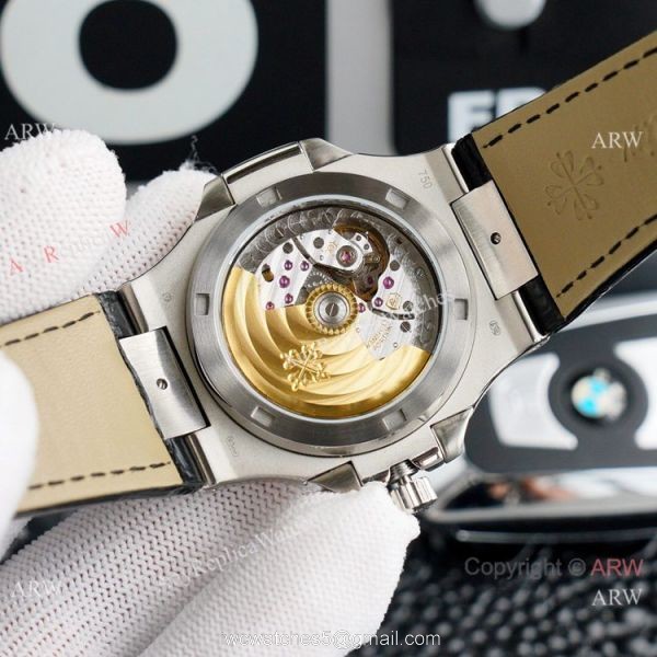 New! Copy Patek Philippe Nautilus Onyx Dial Leather Strap Watch New! Copy Patek Philippe Nautilus Onyx Dial Leather Strap Watch