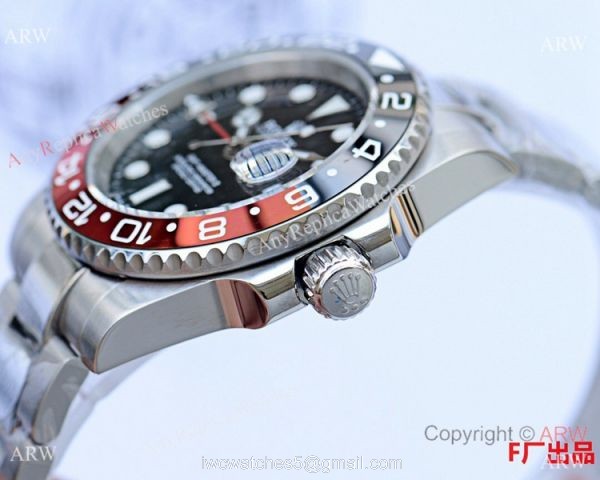 Clone Rolex GMT-Master II Stainless Steel Black and Red Ceramic Watch 40mm Clone Rolex GMT-Master II Stainless Steel Black and Red Ceramic Watch 40mm