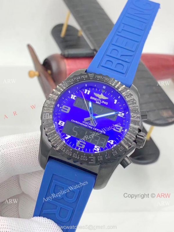 Solid Black Breitling Cockpit B50 Replica Watches Rubber Strap Solid Black Breitling Cockpit B50 Replica Watches Rubber Strap