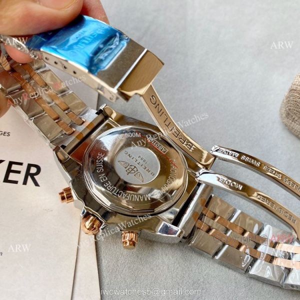 Two Tone Rose Gold Breitling Chronomat B01 Copy Watch 45mm Two Tone Rose Gold Breitling Chronomat B01 Copy Watch 45mm