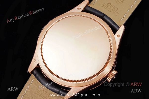 GM Factory Replica Rolex Cellini Date Black Dial Black Leather Strap Watch GM Factory Replica Rolex Cellini Date Black Dial Black Leather Strap Watch