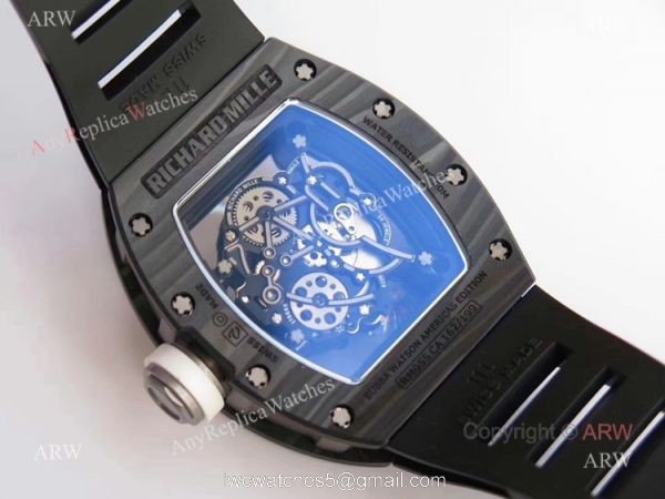 KV Factory Swiss Replica Richard Mille RM055 Carbon Fiber Skeleton Watches For Men KV Factory Swiss Replica Richard Mille RM055 Carbon Fiber Skeleton Watches For Men