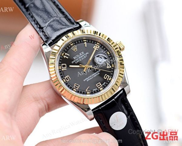 NEW UPGRADED Rolex Datejust II Watches SS Black Leather Strap Gold Bezel NEW UPGRADED Rolex Datejust II Watches SS Black Leather Strap Gold Bezel