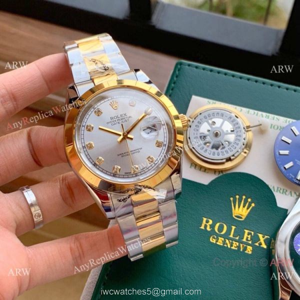 Upgraded Rolex Datejust II Replica Watch 41mm Two Tone Blue Diamond Face Upgraded Rolex Datejust II Replica Watch 41mm Two Tone Blue Diamond Face