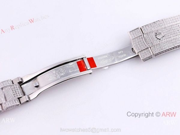 Swiss Replica Rolex Iced Out Sky-Dweller Seagull2824 Watch 904L Stainless Steel Swiss Replica Rolex Iced Out Sky-Dweller Seagull2824 Watch 904L Stainless Steel
