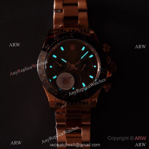 Swiss Quality Copy Rolex Rose Gold Daytona 40 Watch Black Ceramic Bezel Chocolate Dial Swiss Quality Copy Rolex Rose Gold Daytona 40 Watch Black Ceramic Bezel Chocolate Dial