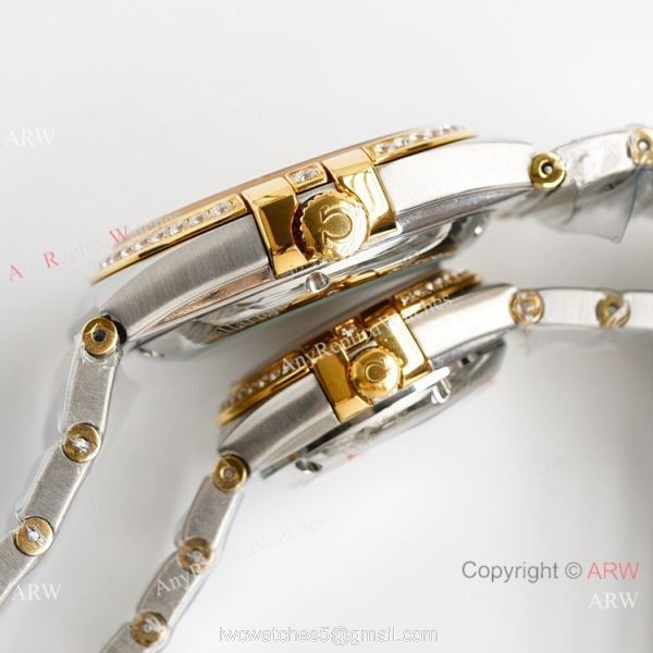 Swiss Quality Replica Omega Double Eagle Constellation Couple Watch Diamond Bezel New Face Swiss Quality Replica Omega Double Eagle Constellation Couple Watch Diamond Bezel New Face