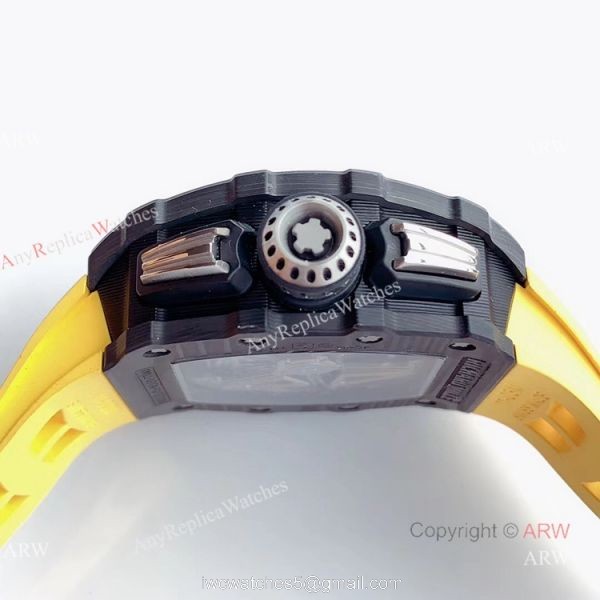 KV Factory V2 Upgraded Carbon Richard Mille RM011 Yellow Rubber Band Replica Watches For Sale KV Factory V2 Upgraded Carbon Richard Mille RM011 Yellow Rubber Band Replica Watches For Sale