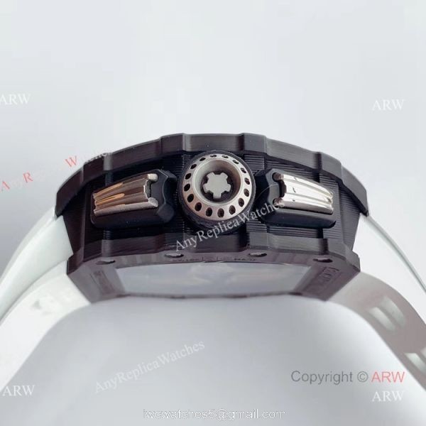 KV Factory V2 Upgraded Carbon Richard Mille Skeleton RM011 White Rubber Band Replica Watches KV Factory V2 Upgraded Carbon Richard Mille Skeleton RM011 White Rubber Band Replica Watches
