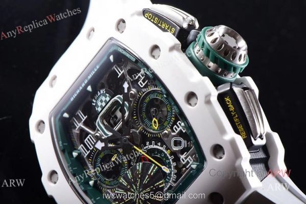 KV Factory Knockoff Richard Mille RM011-03 White Ceramic Automatic Watch KV Factory Knockoff Richard Mille RM011-03 White Ceramic Automatic Watch