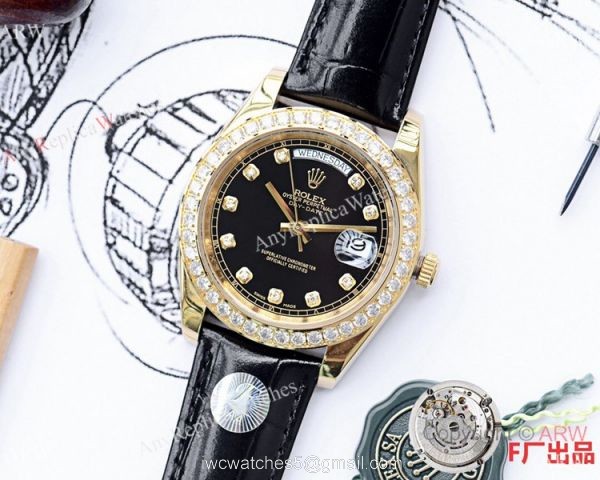 NEW UPGRADED Rolex DayDate II Diamond Watches Blue Dial Blue Leather Band NEW UPGRADED Rolex DayDate II Diamond Watches Blue Dial Blue Leather Band