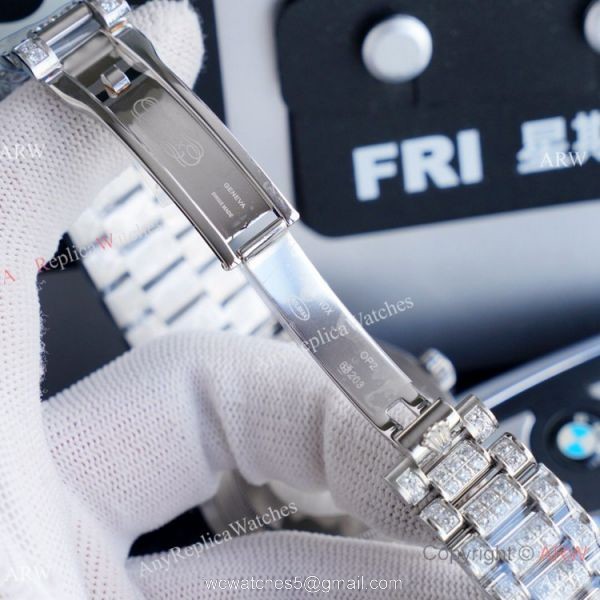 Replica Rolex Day Date II Watches Stainless Steel Iced Out Diamond Case Replica Rolex Day Date II Watches Stainless Steel Iced Out Diamond Case