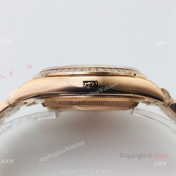 (EWF ) Swiss Replica Rolex Day Date Rose Gold White Mop Dial Diamond Watch 36mm (EWF ) Swiss Replica Rolex Day Date Rose Gold White Mop Dial Diamond Watch 36mm