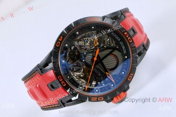 AAA Replica Roger Dubuis Excalibur Aventador S Black and Red Watches 46mm AAA Replica Roger Dubuis Excalibur Aventador S Black and Red Watches 46mm