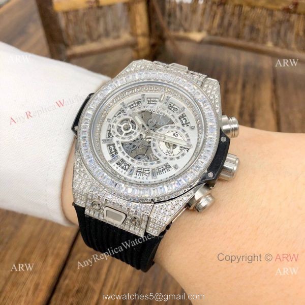 Top Replica Hublot Big Bang Unico Sapphire Full Diamond Watch 45mm Top Replica Hublot Big Bang Unico Sapphire Full Diamond Watch 45mm